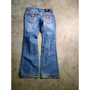 Antik Denim Women's Boho Chic Embroidered bootcut flare jeans Size 28